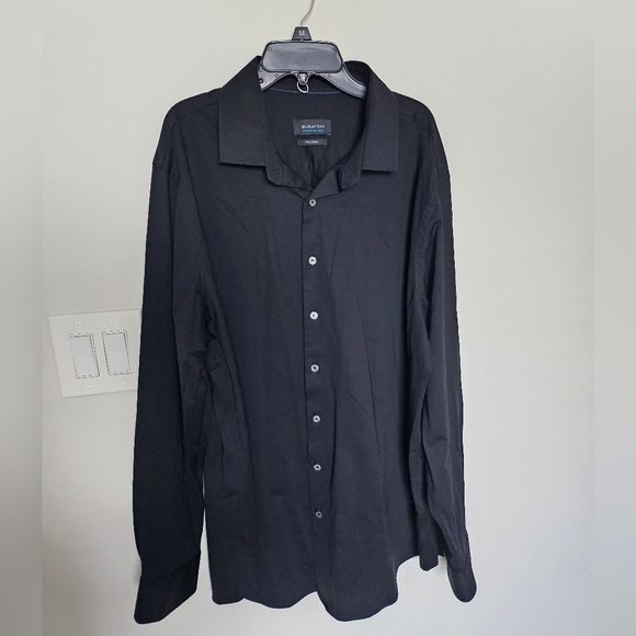 Men's Solid Black Bugatachi XXL Button-down Shirt - Picture 8 of 10